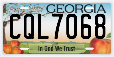 GA license plate CQL7068