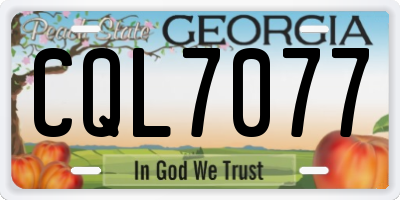 GA license plate CQL7077