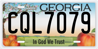 GA license plate CQL7079