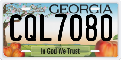 GA license plate CQL7080