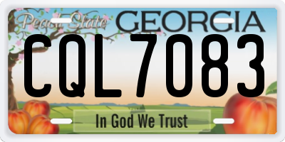 GA license plate CQL7083