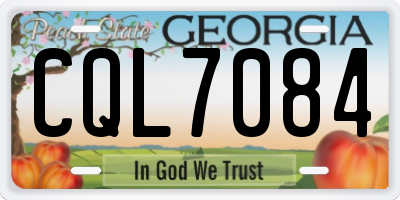 GA license plate CQL7084