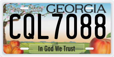GA license plate CQL7088