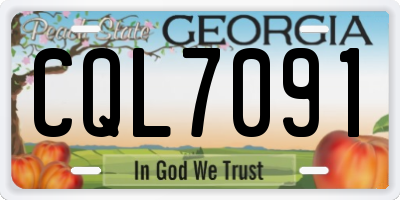 GA license plate CQL7091
