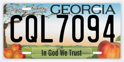 GA license plate CQL7094