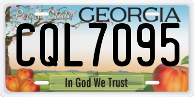 GA license plate CQL7095