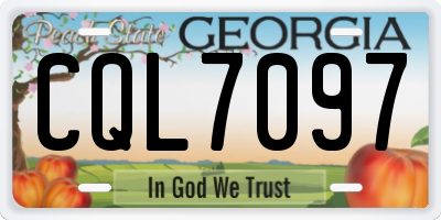 GA license plate CQL7097