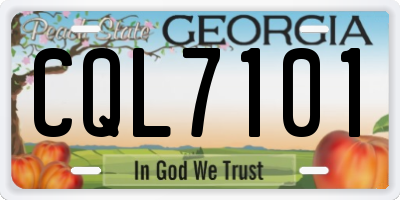 GA license plate CQL7101
