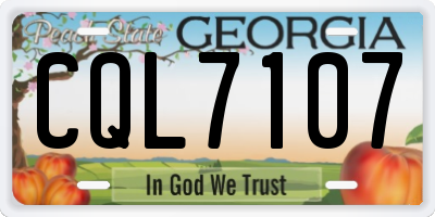 GA license plate CQL7107