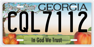 GA license plate CQL7112