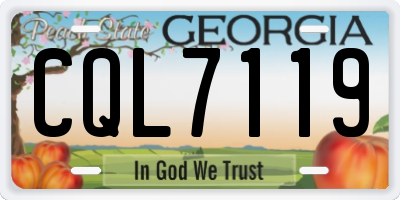 GA license plate CQL7119