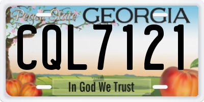 GA license plate CQL7121