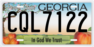 GA license plate CQL7122