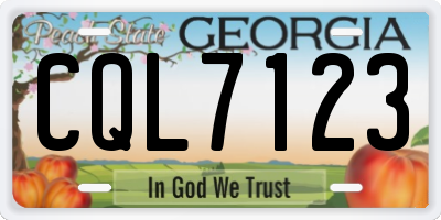 GA license plate CQL7123