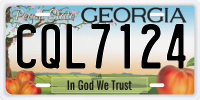 GA license plate CQL7124