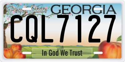 GA license plate CQL7127