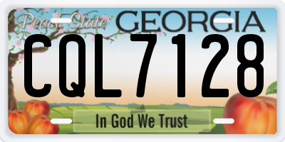 GA license plate CQL7128