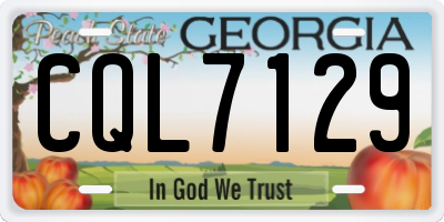 GA license plate CQL7129