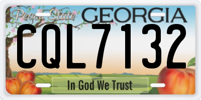 GA license plate CQL7132