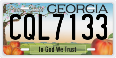 GA license plate CQL7133
