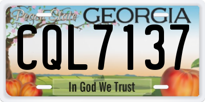 GA license plate CQL7137