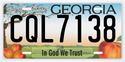 GA license plate CQL7138