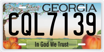 GA license plate CQL7139