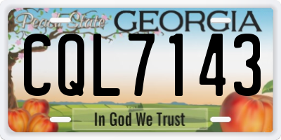 GA license plate CQL7143