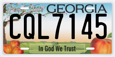 GA license plate CQL7145