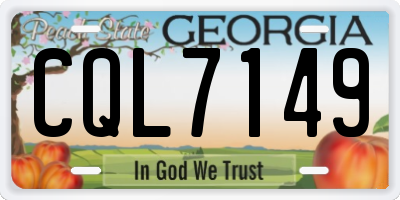 GA license plate CQL7149