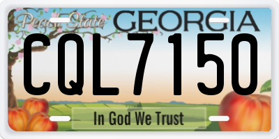 GA license plate CQL7150
