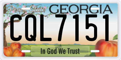 GA license plate CQL7151