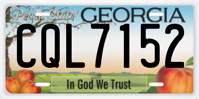 GA license plate CQL7152