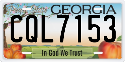 GA license plate CQL7153