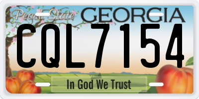 GA license plate CQL7154