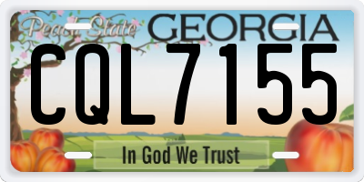 GA license plate CQL7155