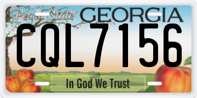 GA license plate CQL7156