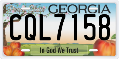 GA license plate CQL7158