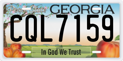 GA license plate CQL7159
