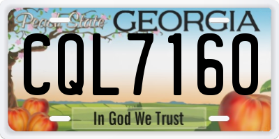 GA license plate CQL7160