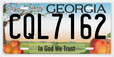 GA license plate CQL7162