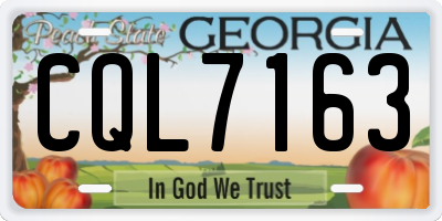 GA license plate CQL7163