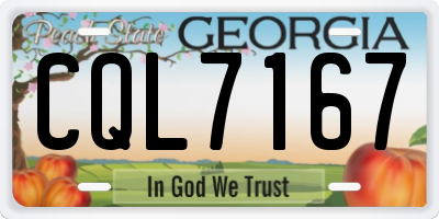 GA license plate CQL7167