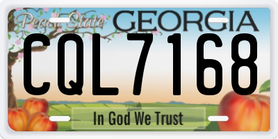 GA license plate CQL7168