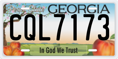 GA license plate CQL7173