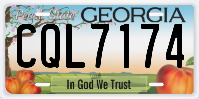 GA license plate CQL7174