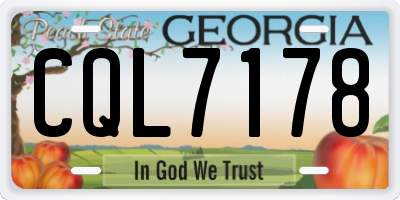 GA license plate CQL7178