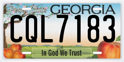 GA license plate CQL7183