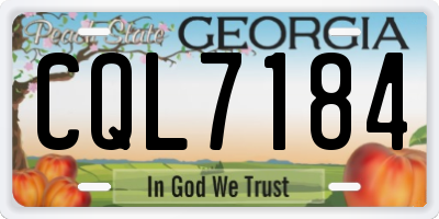 GA license plate CQL7184