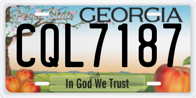 GA license plate CQL7187
